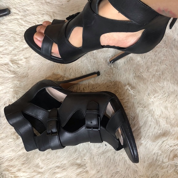 Pour La Victoire Shoes - Black gladiator heels